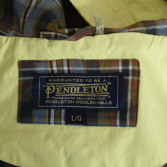 Pendleton Yellow Preppy Cotton Rain Slicker Womens Sz L Minimalist PNW Gorpcore - Picture 8 of 11
